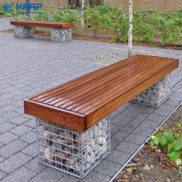 Retaining Wall Fence On Top Welded 50x100mm Galvanized Gabion Baskets Bench