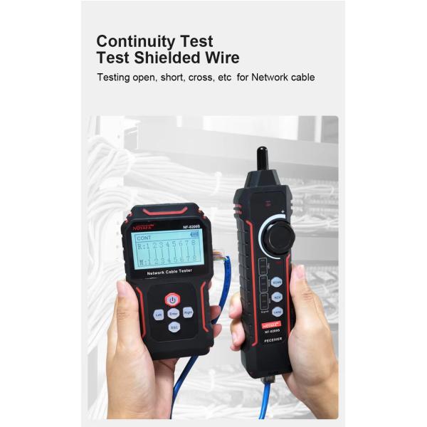 3.7V Lithium Battery Cable Tester - Network Line Tester with LCD Display for RJ45/Phone Wires, Portable Wire Detector Tool