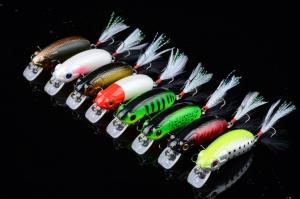 Buy cheap Fishing Gear Bait Minnow 6cm / 9.8g Black Feather Hook ABS Plastic product