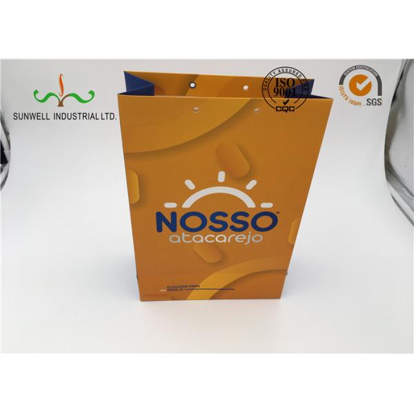 Luxury Handmade Recycled Paper Bags For Garment Shopping , Custom Color Print