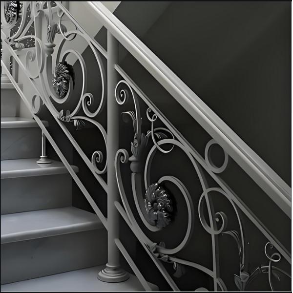 Modern Galvanized Stair Railing with High Durability