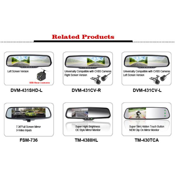 High Brightness Mirror Mounted Reversing Camera With Changeable Bracket