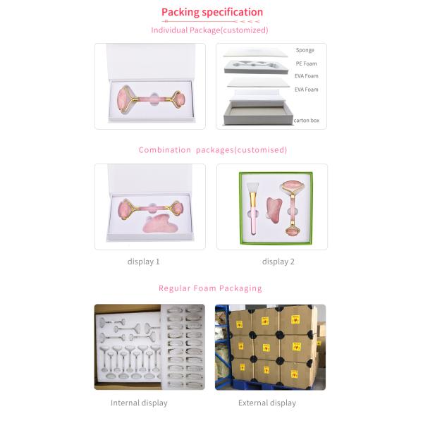Anti Aging Jade Skin Roller Emerald Pink Rose Quartz Jade Roller