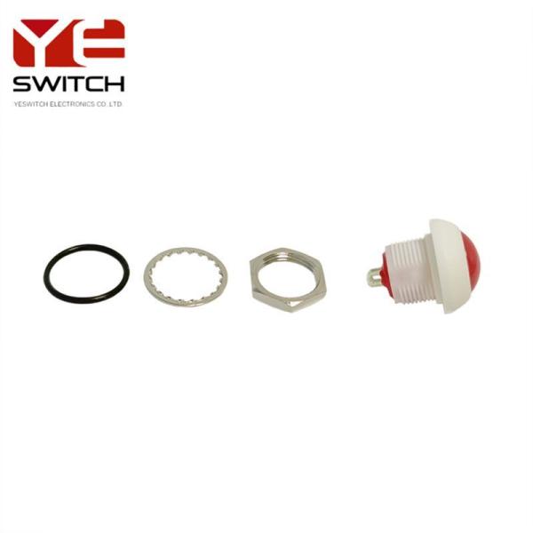 White 12mm Waterproof Momentary Switch Normally Open Latching Push Button Switch