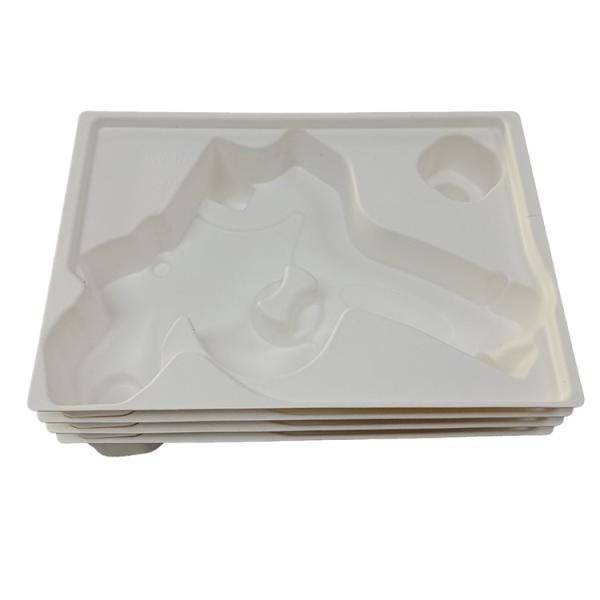 White Compostable Wet Press Pulp Tray White Pulp Packaging For Toy Gun