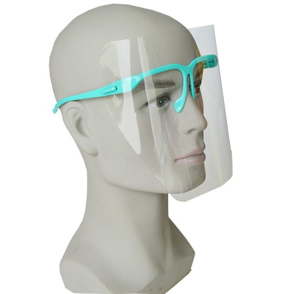 Odorless PVC ISO13485 Anti Fog Face Shields With Glasses Frame