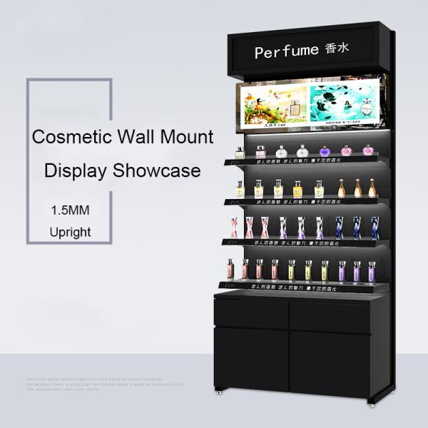 Luxury Perfume Display Cabinet , Black Fragrance Display Cabinet Easy Assemble