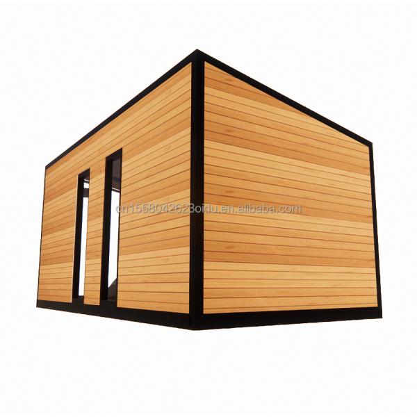 20 Feet Prefabricated Container House with Steel Frame Aluminum Alloy Windows Wooden Glass House and Galvanized Steel Bending