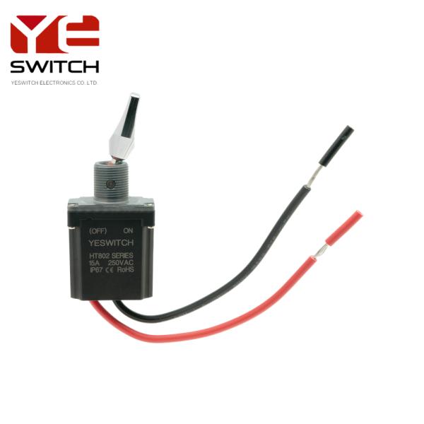 Momentary (OFF)- ON Industrial Metal Toggle Switch With Two Rubber Terminals
