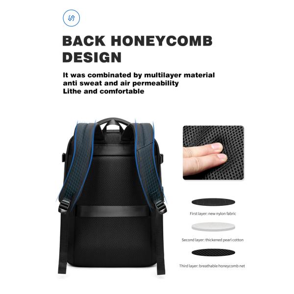 1680D Polyester Waterproof Business Backpack Large Space Eco Friendly