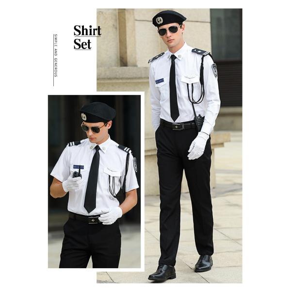 Polyester Cotton Gray Black Security Guard Uniform Set with Customized Logo Printing