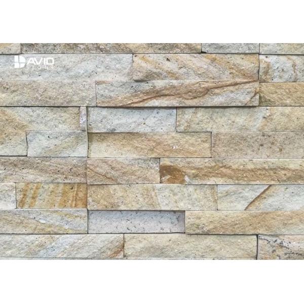 Yellow Sandstone Cultured Stone Wall Cladding Panels Fire Resistance
