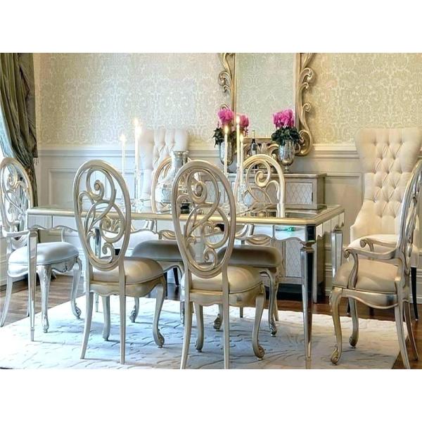 Popular rectangular banquet table mirrored 10-12 people dining table for wedding rental