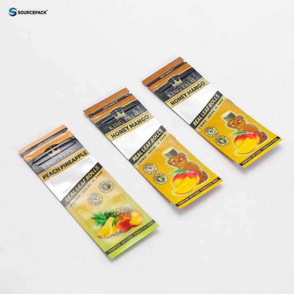 Mould Proof Custom Three side sealed Weed Cigar Packaging with UV Protection zipper