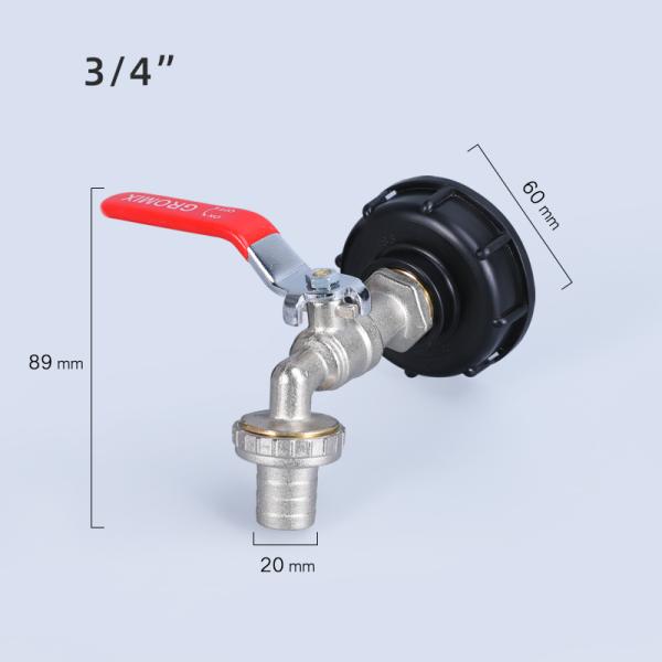Red Handle 1/2" 3/4'' Male Thread Water Tap Bibcock for Garden Watering and Irrigation