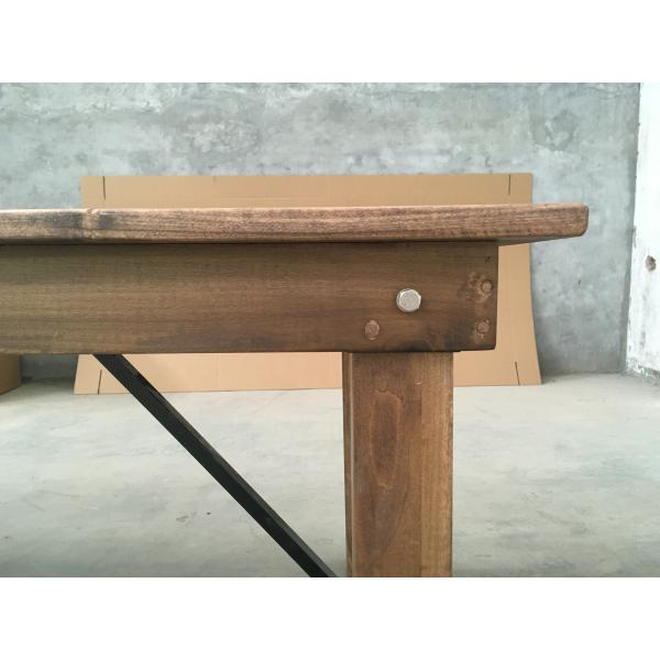 Cover Material Solid Wood Classical Design Folding Farm Dining Wedding Table with Wooden Cover and Folding Feature