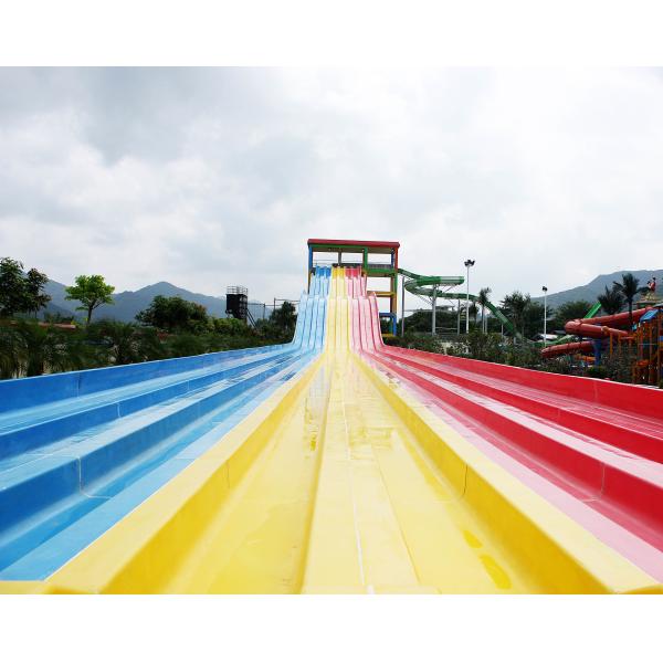 OEM 3 Lanes Commercial Fiberglass Rainbow Water Slides For Aqua Park Equipment