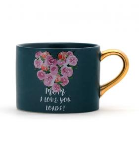 Buy cheap Lovely Mothers Day Crockery Elegant Design Mom Gift Ceramic Mug Coffee With Gold Handle product
