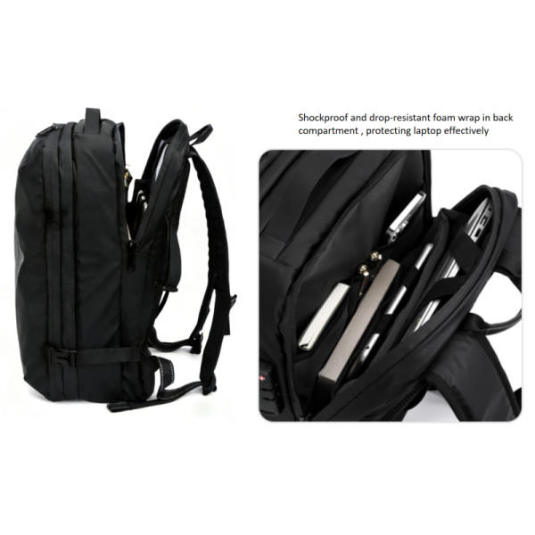 Business Travel Backpack With Vacuum Compression Storage Compartment Multifunctional Laptop Backpack Customized