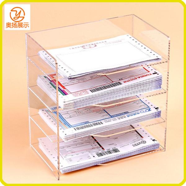 China factory customized 4 tiers acrylic brochure display organizer