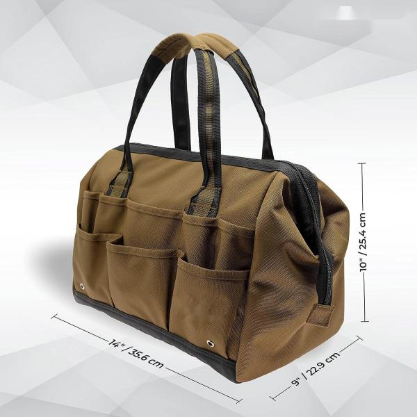 Premium Heavy Duty 14inch Tote Wide-Mouth Custom Travel Tool Bag