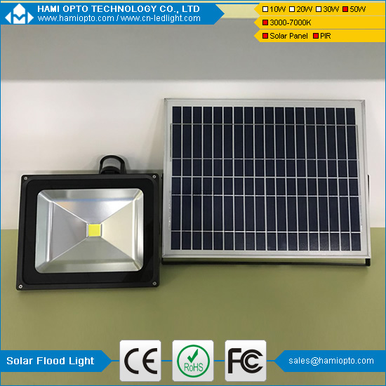 50W Rechargeable Led Flood Light With Pir,Security Solar Powered Light