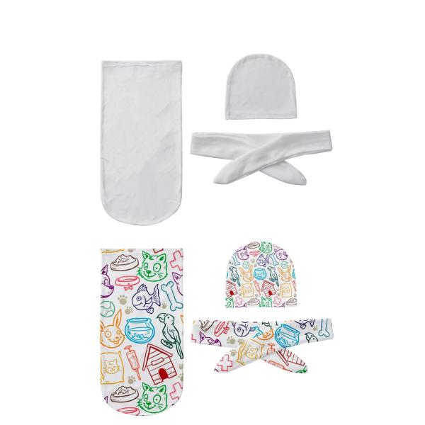 Full set Sublimation Baby Swaddling Blanket Infant Wrap With Cap For Customized Photo Printing