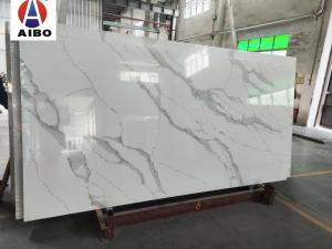 China High Density White Calacatta Quartz Stone Slab For Benchtop. on sale