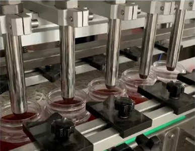 Automatic Glass Jar Heating Filling Machine For Peanut Butter Chocolate Paste