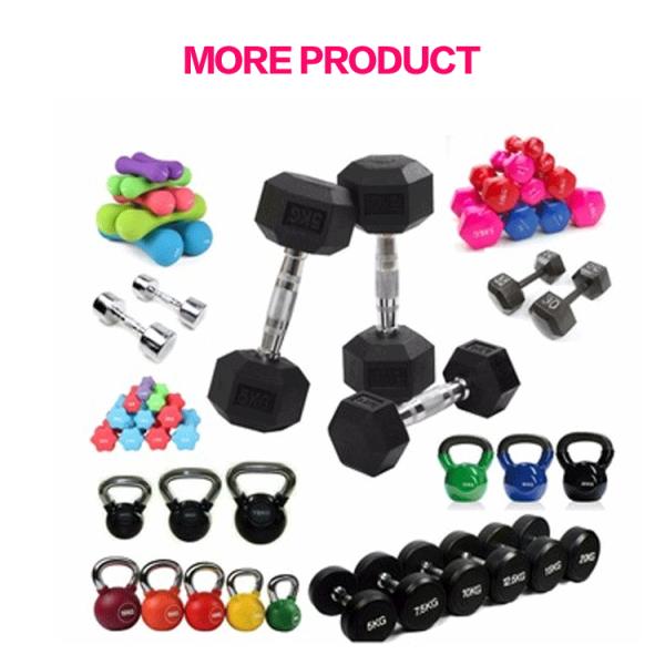 2.5kg to 40kg hex black rubber coated cast iron fixed dumbbell for wholesales