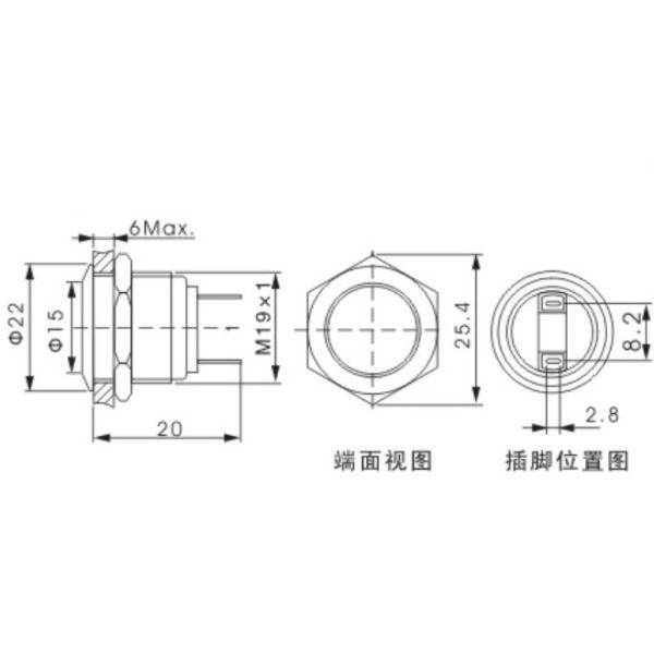 Screw Terminal 24v Push Button Switch LED Illuminiated Waterproof