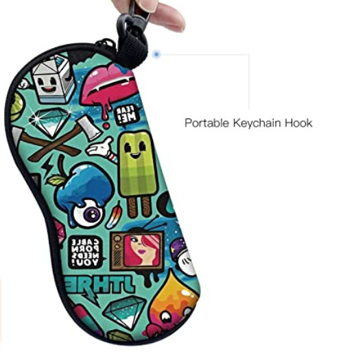 Nylon Zipper EVA Glasses Case Portable 1 Inch Height