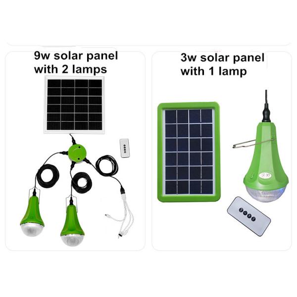 9W Solar Powered LED Shed Lights Remote Control Solar Lighting System For Home