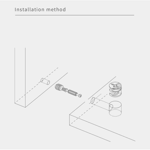 JINHAN JH-2083 Minifix Spreading Bolt 40mm Length and Textured Finish Cold Rolled Carbon Steel Nylon Cam Lock Connector for Cabinets Wardrobes