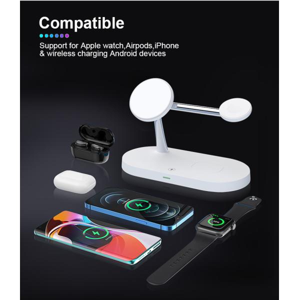 Original Factory OEM T268 3 in 1 Wireless Charger Stand For iPhone 12/13/14/15/16/17 Fast Charging Station for Apple Watch 10 9 8 7 6 5 4 Airpods 2 3