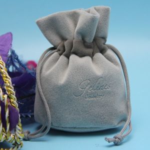 Buy cheap Customized Size Round Bottom Embossed Velvet Drawstring Bag product