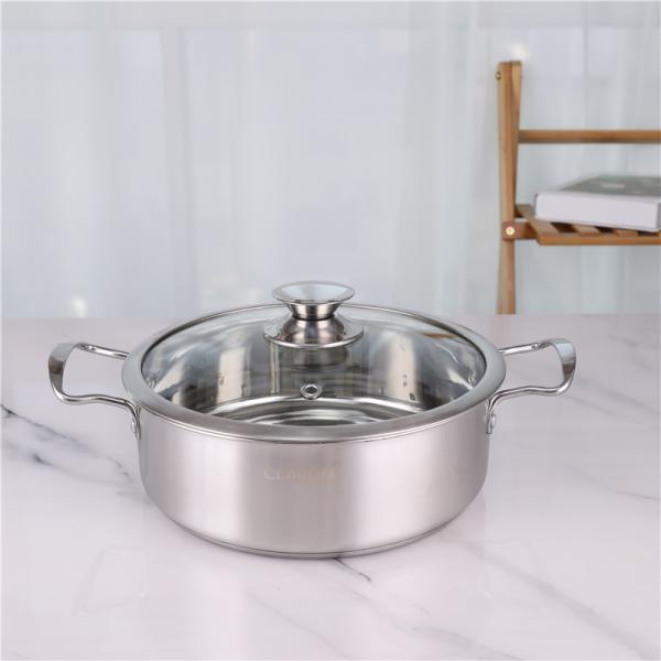 Hot Selling Korean 3pcs Non Stick Cookware Set Hot Pot Stainless Steel Soup Pot Cooking Pot Set