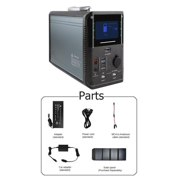 1000w Lifepo4 Portable Power Station Solar Generator Lithium Battery For Home Camping