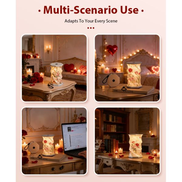 Rechargeable LED Mini Foldable Paper Cylinder Lamp 4100K 12V