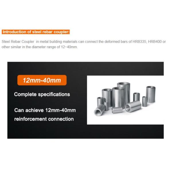 Structural Threaded Bar Connectors / Couplers Safe Operation D12MM - D50MM