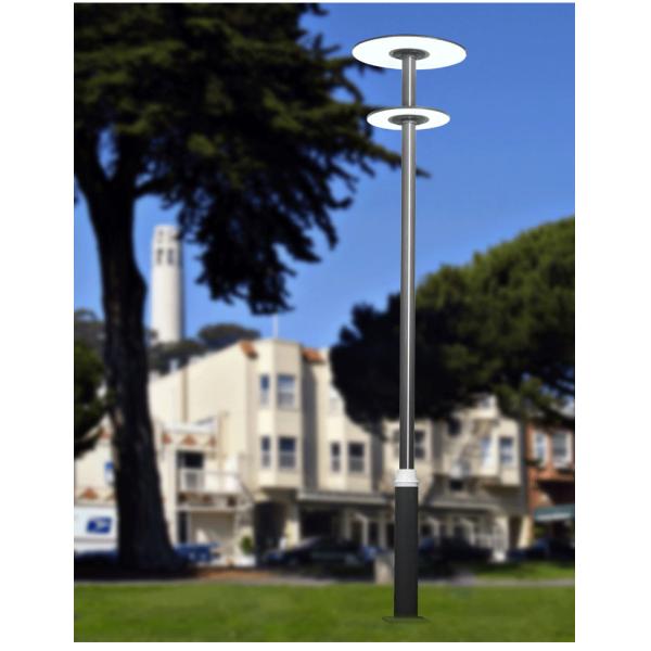 IP65 Two Circle Shaped Aluminum Courtyard Lamps, Two Light Sources With Lamp Strips