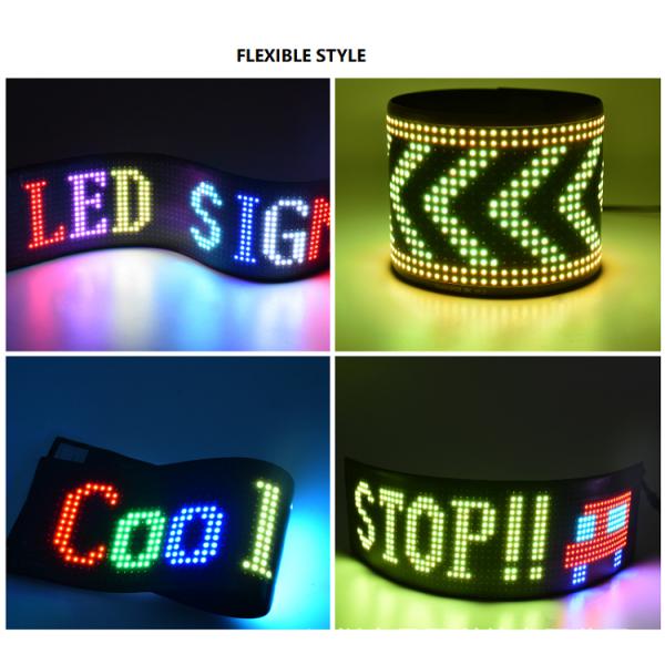 Outdoor Led Screen Waterproof Full Color Flexible Scrolling Flexible Car Led Light Sign Board Mobile Phone App Control Indoor