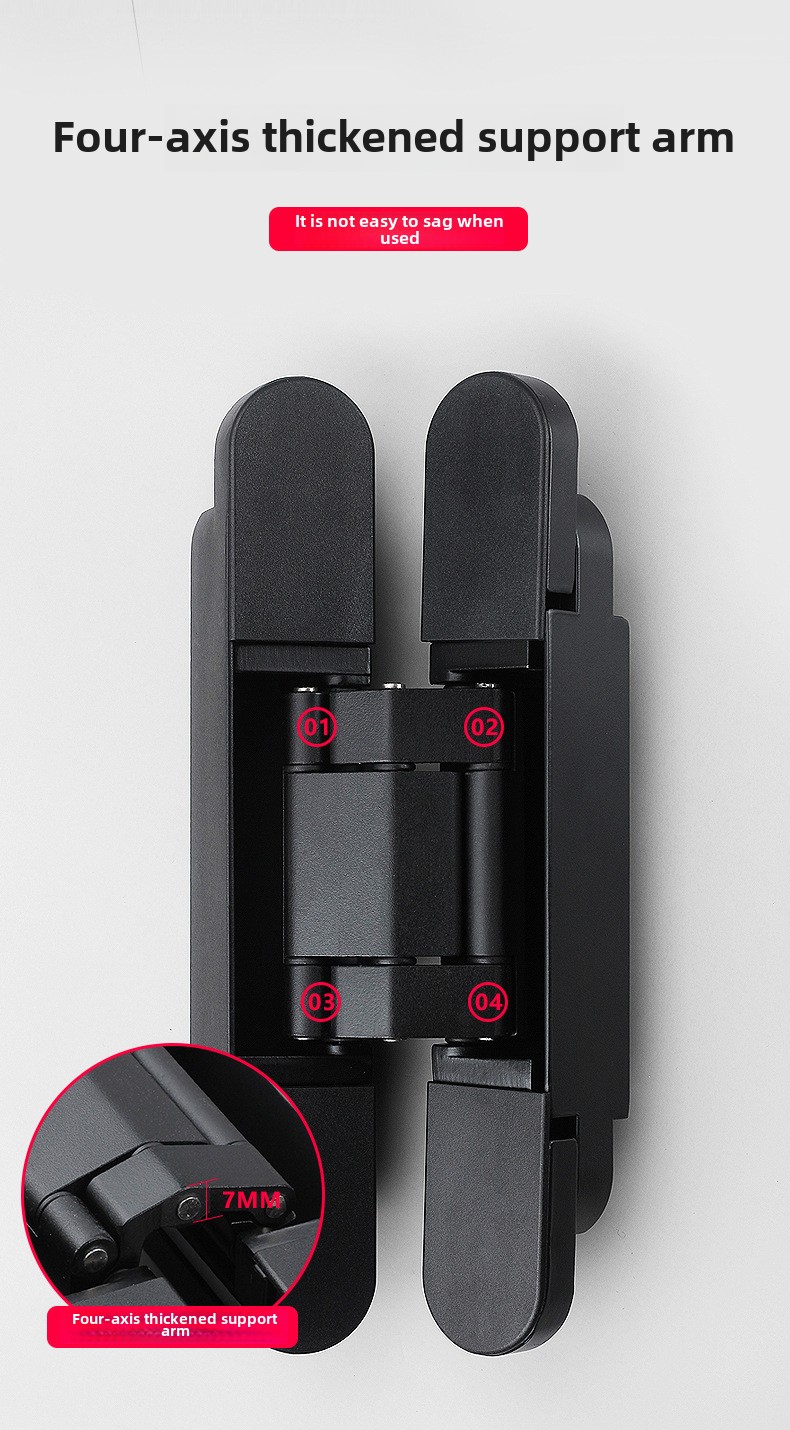 Modern 180 Degree Adjustable Three-Dimensional Hidden Door & Window Hinge Foldable for Internal/External Use