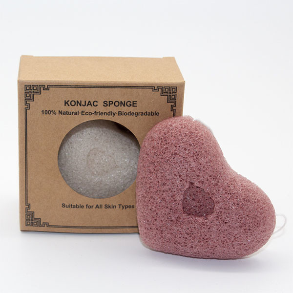 Vegan Various Colors Natural Heart Konjac Sponge for Face and Body Wash