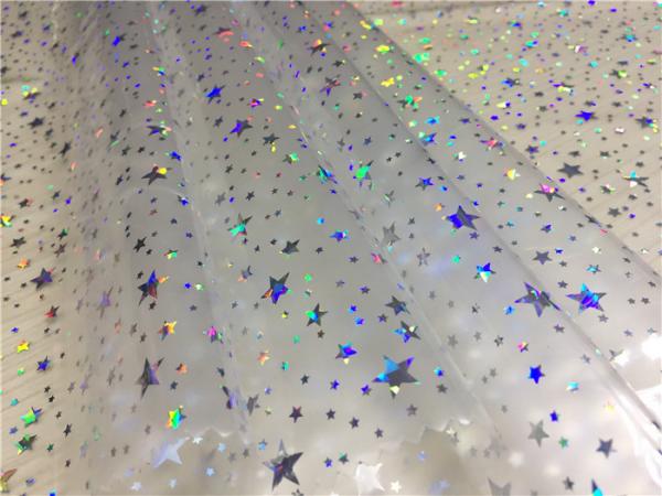 Quality Garment Tpu Laminated Fabric 0.15mm - 0.50mm Thickness With Shining Stars for sale