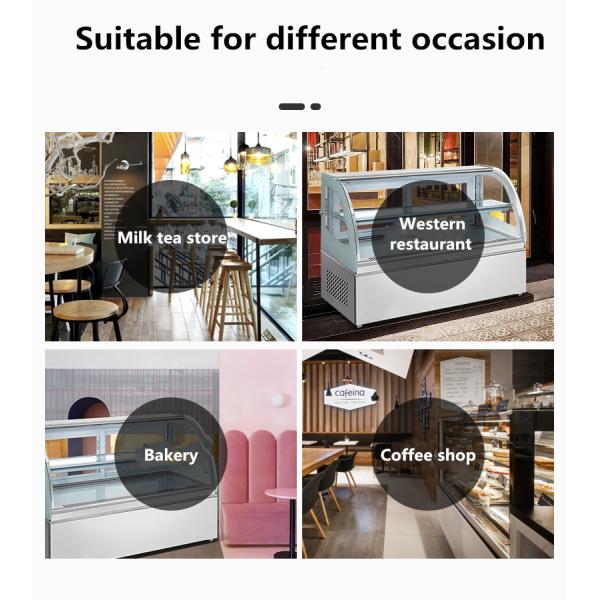 Anticorrosive Pastry Table Top Cake Display Chiller Practical Glass Material