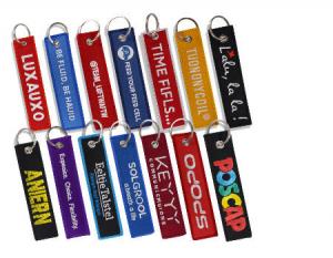 China Embroidered Personalized Woven Keychain For Souvenir on sale