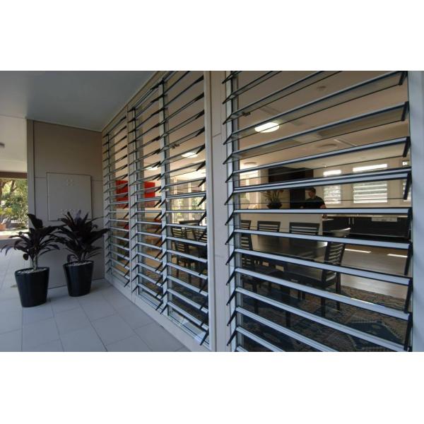Aluminum Safe Glass Louvered windows with tinted glass, hurricane-proof Louvered windows