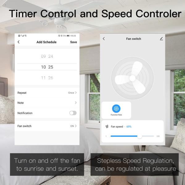 Timing Function Smart Switch For Fan Voice Control Wifi Ceiling Fan switch