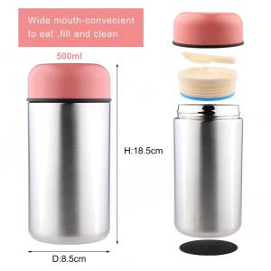 China Original Vacuum Insulated Food Jar , Double Wall Vacuum Insulated Lunch Box Logo Printed on sale